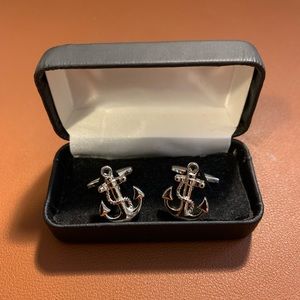 Sail Boat Anchor Nautical Cruise Ship Swim Sea Cufflinks